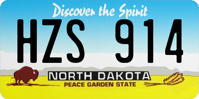 ND license plate HZS914