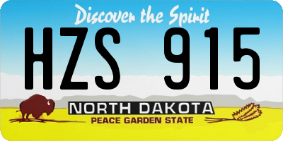 ND license plate HZS915