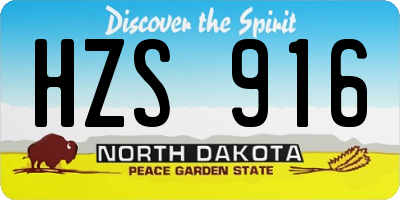 ND license plate HZS916