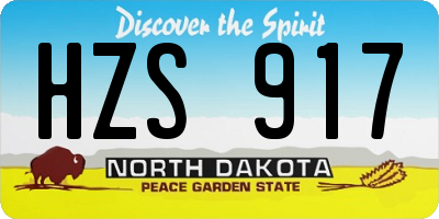 ND license plate HZS917