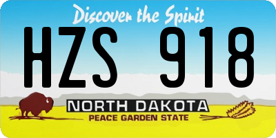 ND license plate HZS918