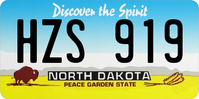 ND license plate HZS919