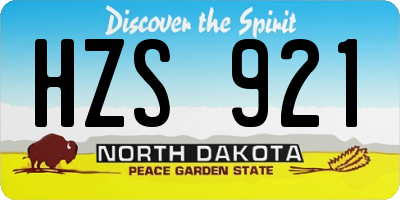 ND license plate HZS921