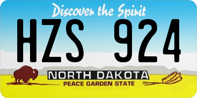 ND license plate HZS924