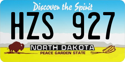 ND license plate HZS927