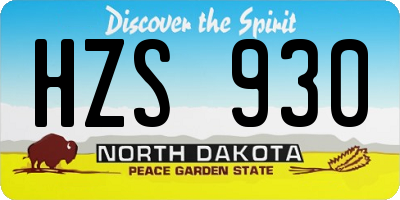 ND license plate HZS930