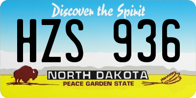 ND license plate HZS936