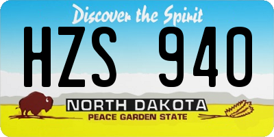 ND license plate HZS940