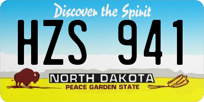 ND license plate HZS941