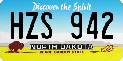 ND license plate HZS942
