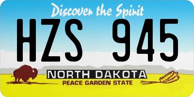 ND license plate HZS945