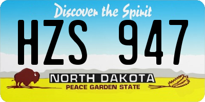 ND license plate HZS947