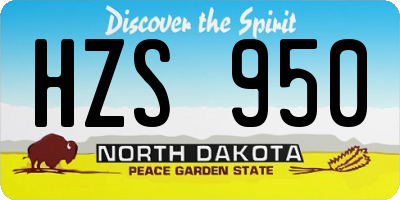 ND license plate HZS950