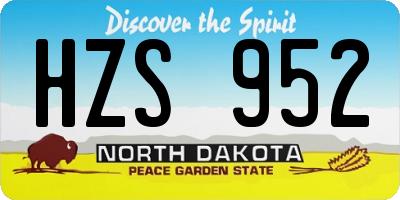 ND license plate HZS952