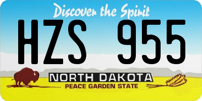 ND license plate HZS955