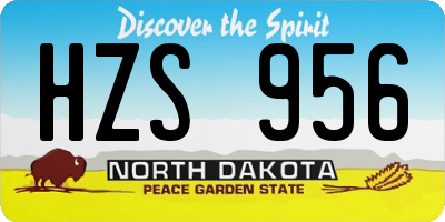 ND license plate HZS956