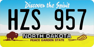 ND license plate HZS957