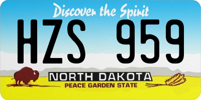 ND license plate HZS959