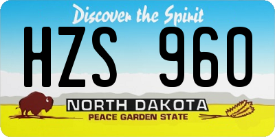 ND license plate HZS960