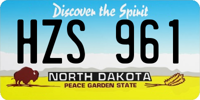 ND license plate HZS961