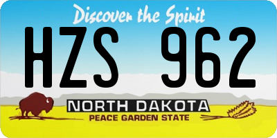 ND license plate HZS962