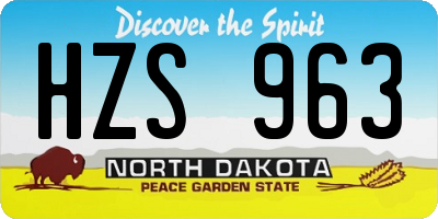 ND license plate HZS963