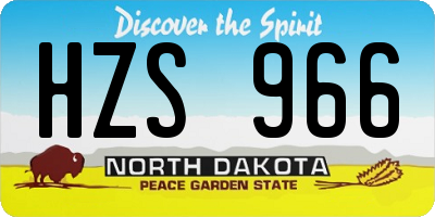 ND license plate HZS966