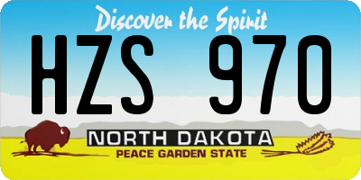 ND license plate HZS970
