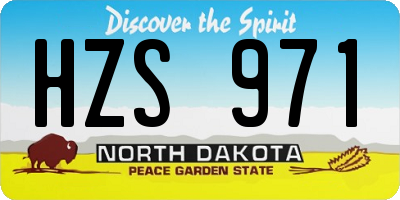 ND license plate HZS971