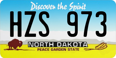 ND license plate HZS973