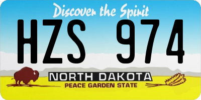 ND license plate HZS974