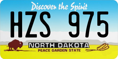 ND license plate HZS975