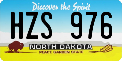 ND license plate HZS976