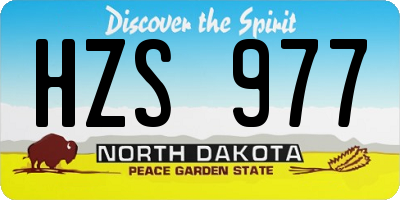 ND license plate HZS977