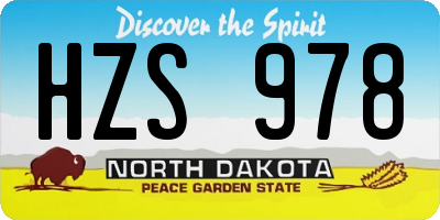ND license plate HZS978