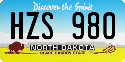 ND license plate HZS980