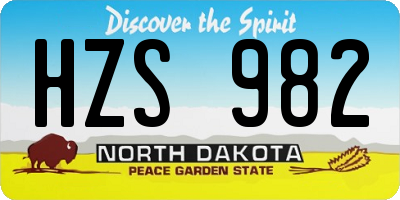 ND license plate HZS982