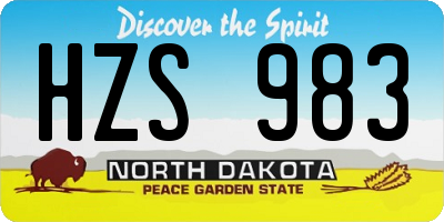 ND license plate HZS983