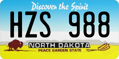 ND license plate HZS988