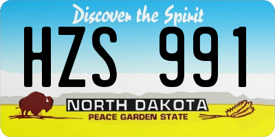 ND license plate HZS991