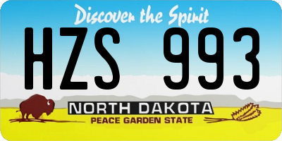 ND license plate HZS993