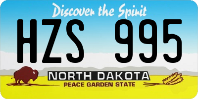 ND license plate HZS995