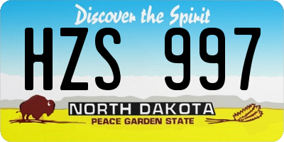 ND license plate HZS997