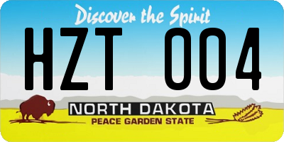 ND license plate HZT004