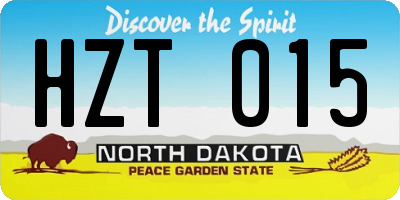 ND license plate HZT015