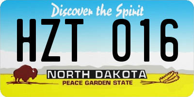 ND license plate HZT016