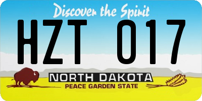 ND license plate HZT017