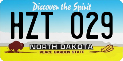 ND license plate HZT029