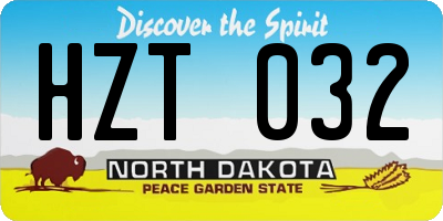 ND license plate HZT032