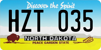 ND license plate HZT035